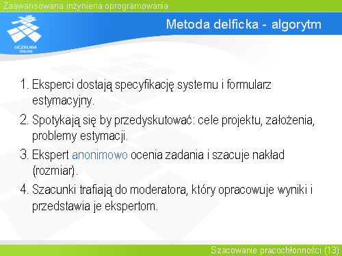 Metoda delficka - algorytm