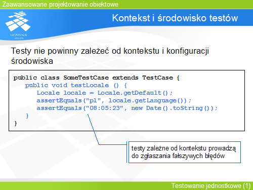 Kontekst i środowisko testów