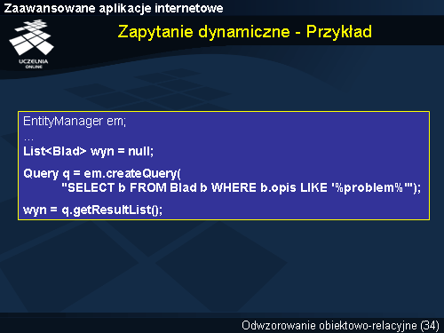 Zapytanie dynamiczne - Przykład