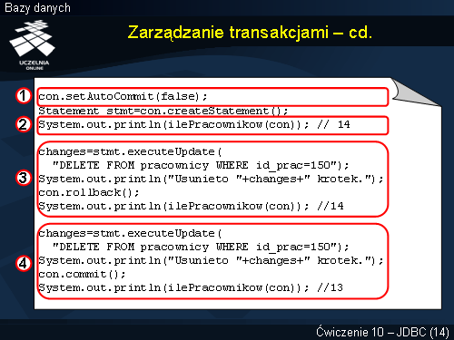Zarządzanie transakcjami - cd.