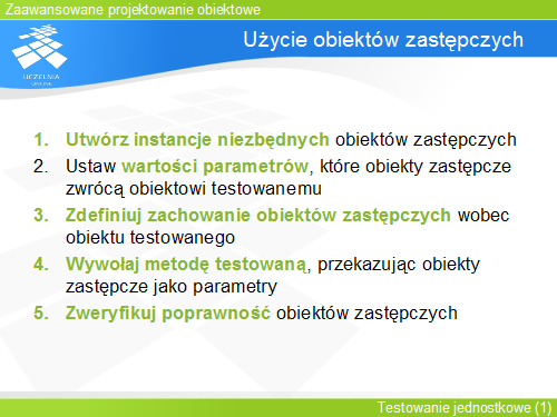 Użycie obiektów zastępczych