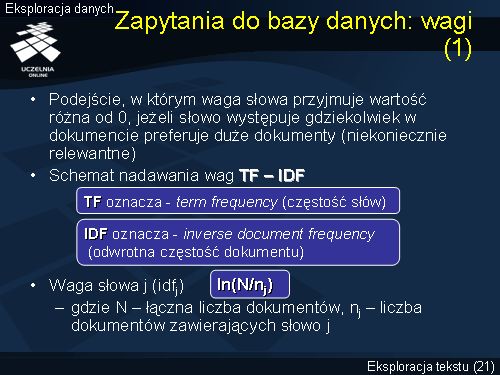 Zapytania do bazy danych: wagi (1)
