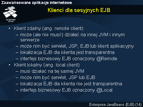 Klienci dla sesyjnych EJB