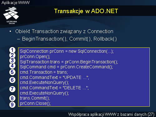 Transakcje w ADO.NET