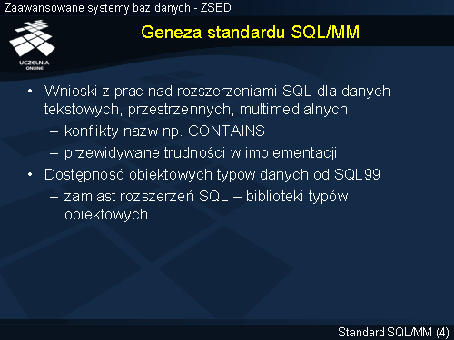 Geneza standardu SQL/MM