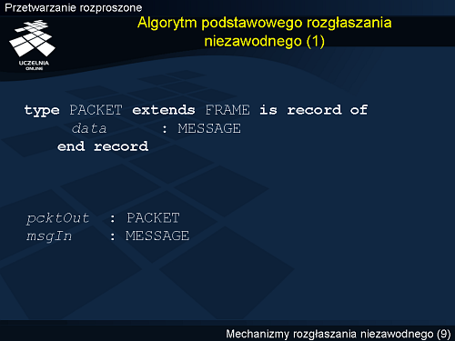 Algorytm podstawowego rozgłaszania niezawodnego (1)
