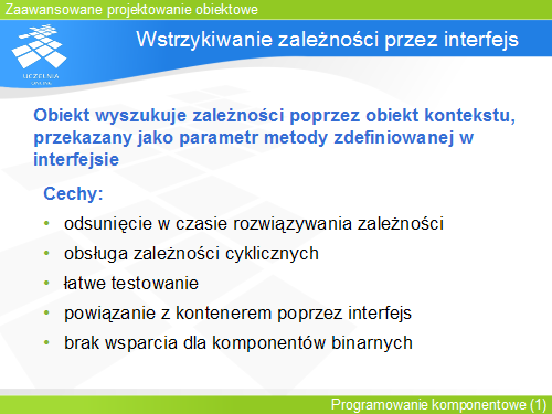 Wstrzykiwanie zależności przez interfejs