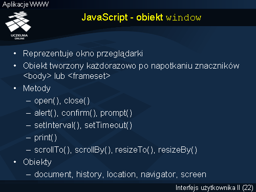 JavaScript - obiekt window