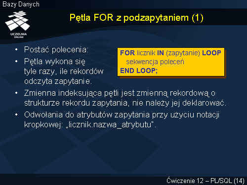 Pętla FOR z podzapytaniem (1)