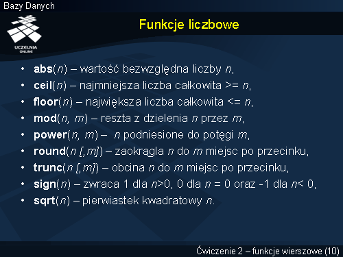 Funkcje liczbowe