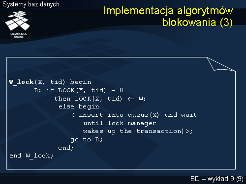 Implementacja algorytmów blokowania (3)