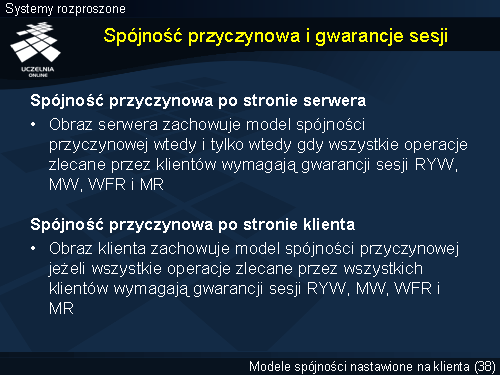 Spójność przyczynowa i gwarancje sesji