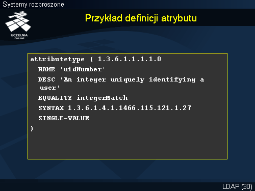 Przykład definicji atrybutu