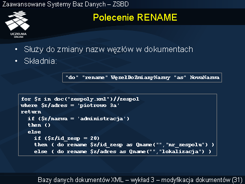Polecenie RENAME