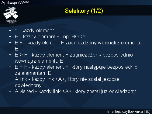 Selektory (1/2)
