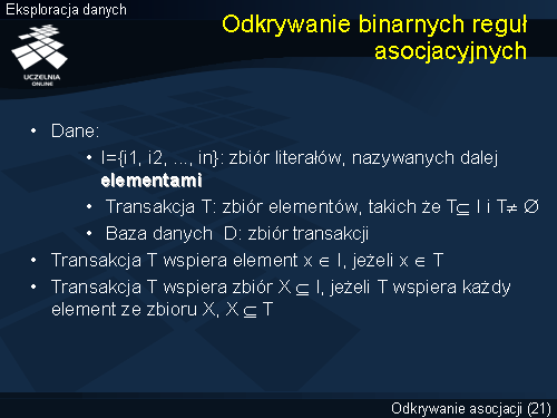 Odkrywanie binarnych reguł asocjacyjnych