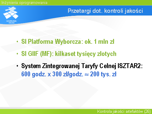 Przetargi dot. kontroli jakości