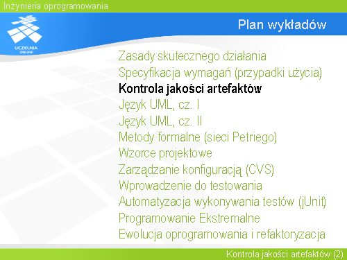 Plan wykładów