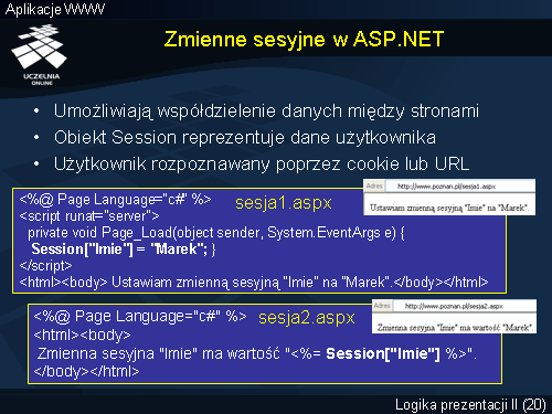 Zmienne sesyjne w ASP.NET