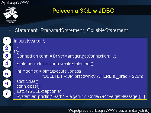Polecenia SQL w JDBC