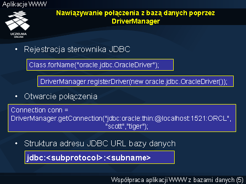 Nawiązywanie połączenia z bazą danych poprzez DriverManager