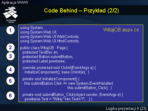 Code Behind – Przykład (2/2)