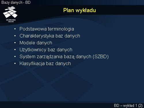 Plan wykładu