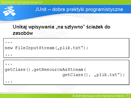 JUnit – dobre praktyki programistyczne(5)