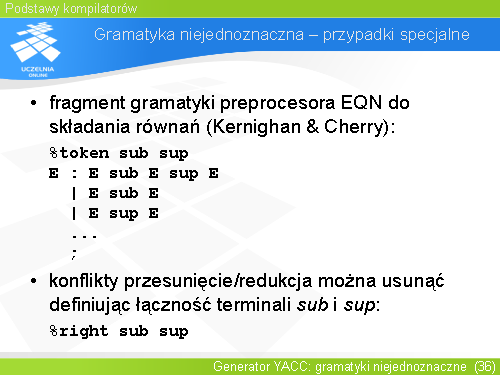 Gramatyka niejednoznaczna – przypadki specjalne
