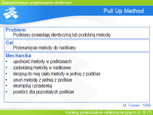 Podział przekształceń – sposób weryfikacji(1)