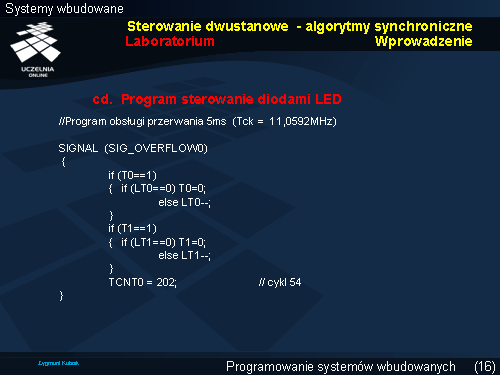 Sterowanie dwustanowe - algorytmy synchroniczne Laboratorium Wprowadzenie