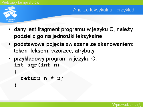 Analiza leksykalna - przykład
