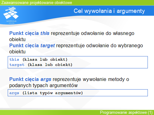 Cel wywołania i argumenty