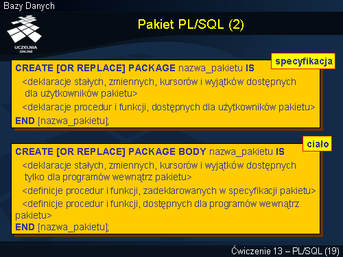Pakiet PL/SQL (2)