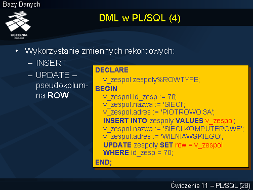 DML w PL/SQL (4)