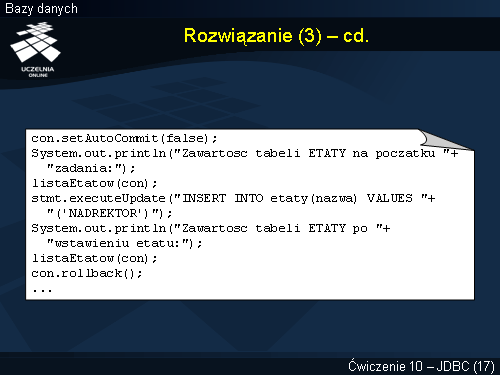 Rozwiązanie (3) – cd.