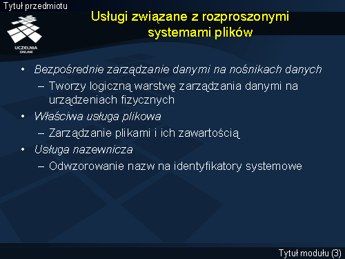 Usługi związane z rozproszonymi systemami plików