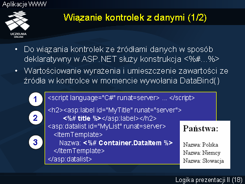 Wiązanie kontrolek z danymi (1/2)