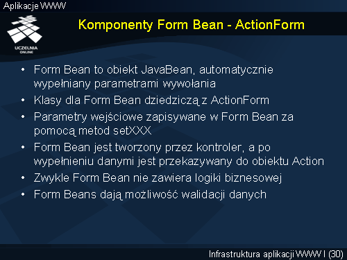 Komponenty Form Bean - ActionForm