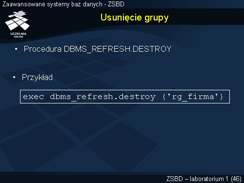 Usunięcie grupy