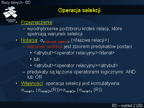 Operacja selekcji