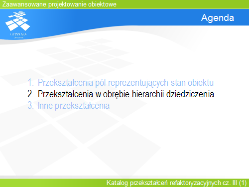 Podział przekształceń – sposób weryfikacji