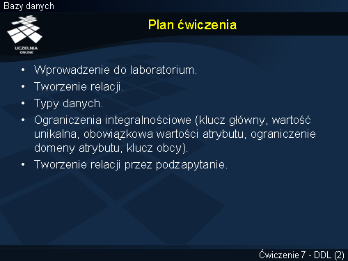 Plan ćwiczenia