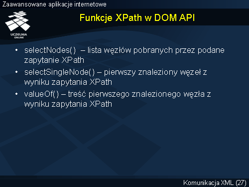 Funkcje XPath w DOM API