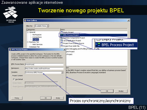 Tworzenie nowego projektu BPEL