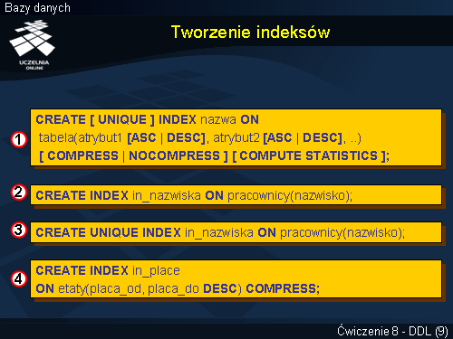 Tworzenie indeksów