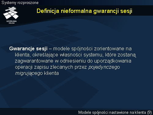 Definicja nieformalna gwarancji sesji