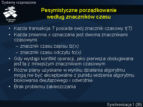 Pesymistyczne porządkowanie według znaczników czasu