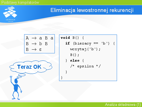 Eliminacja lewostronnej rekurencji(3)