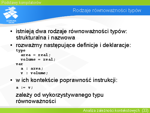 Rodzaje równoważności typów